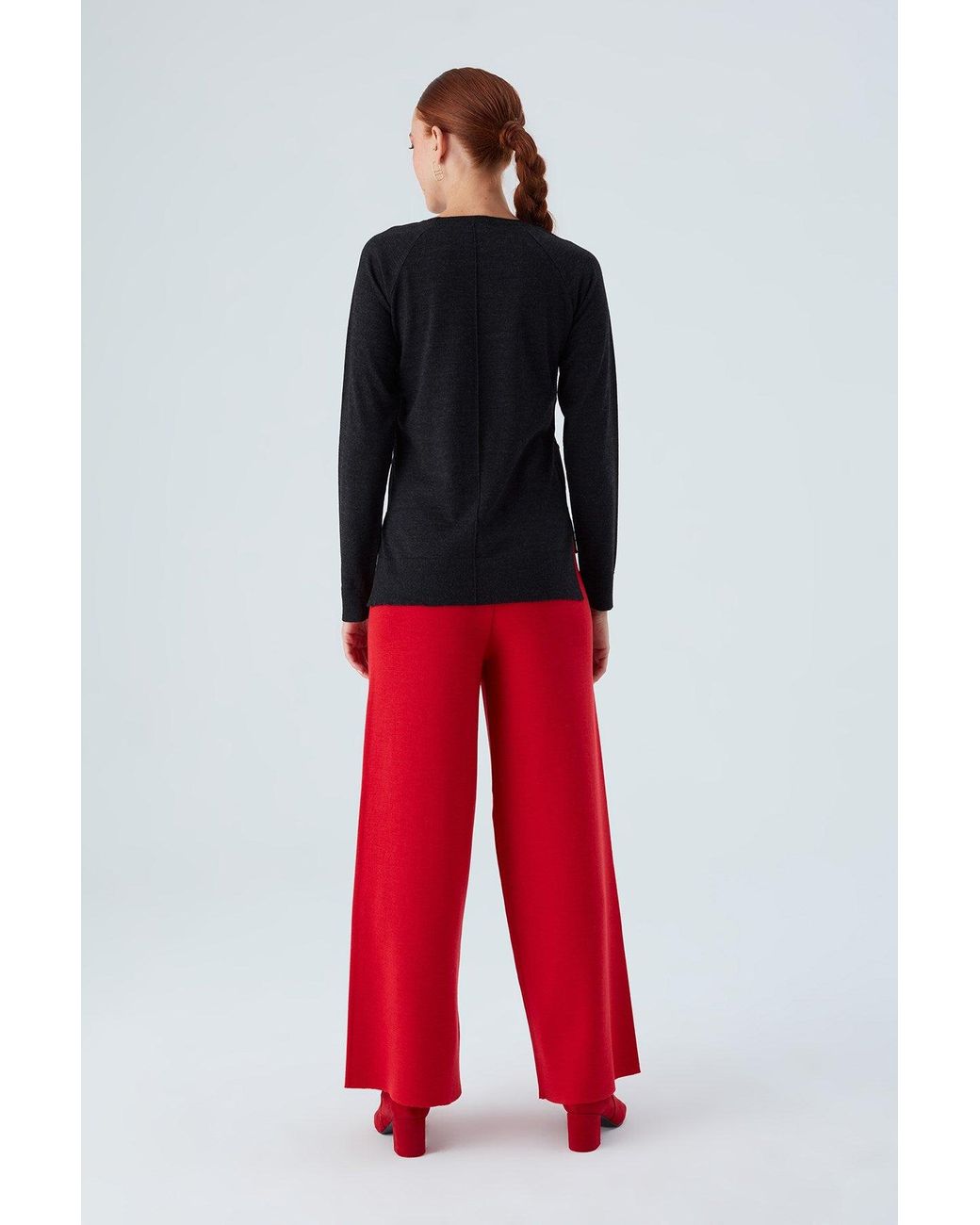 Peraluna Black Vanessa Slit Detailed Asymmetric Fine Pullover