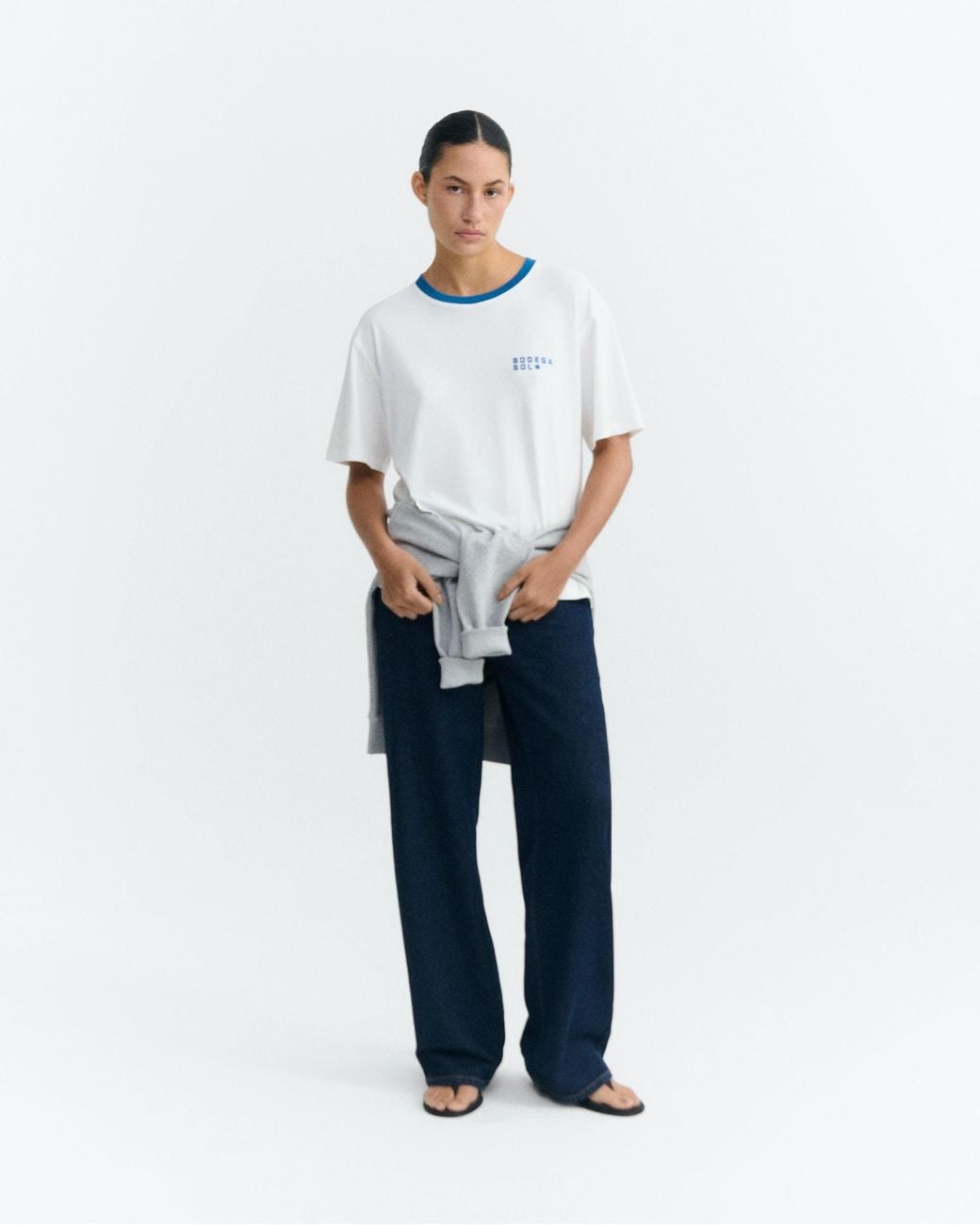 Thinking Mu White Contrast T-Shirt Sunny Lucia Wine Cellar