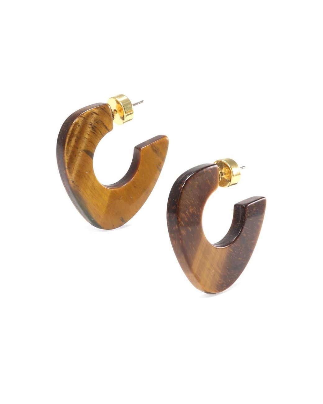 Hye Jane Jewelry Metallic Lina Tigers Eye Hoops