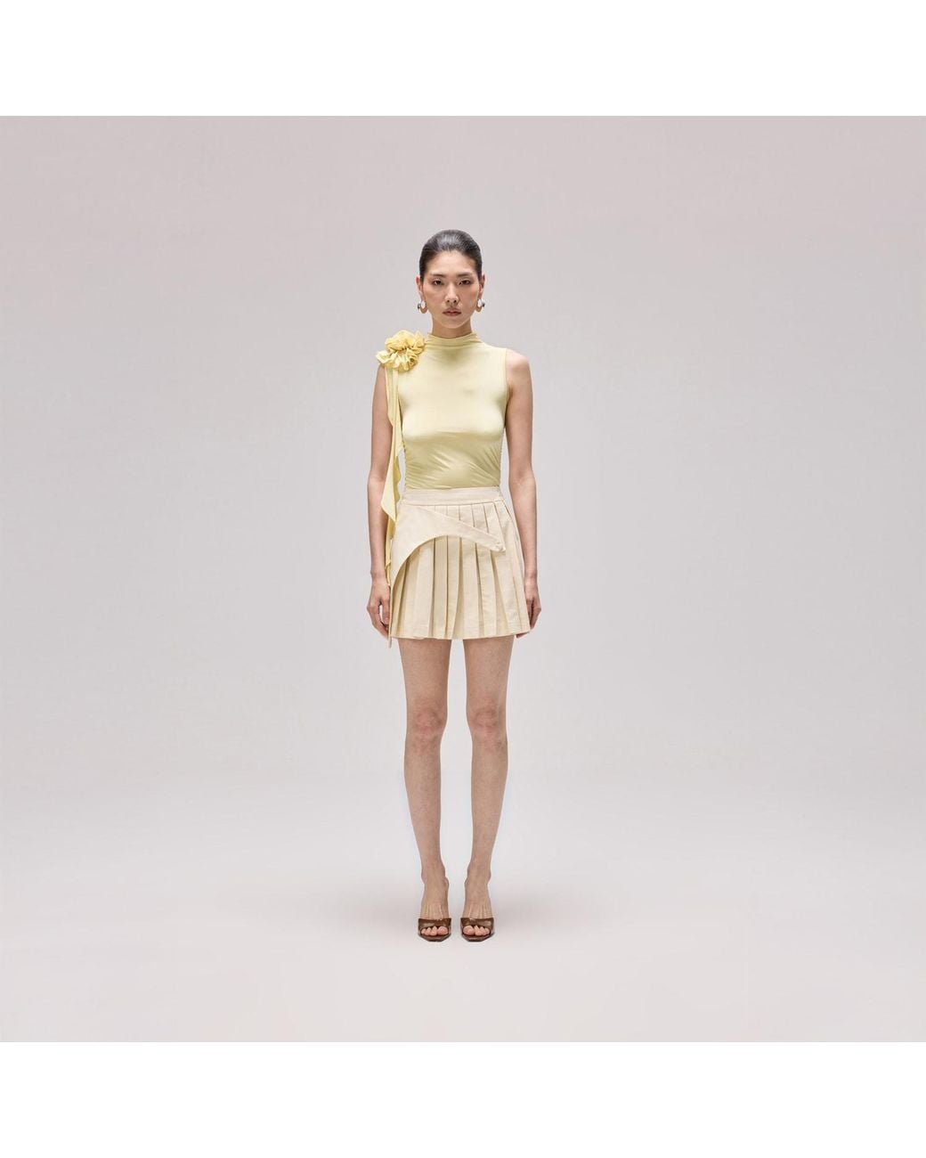 Herfetch Natural Neutrals Varsity Mini Skirt-Cream