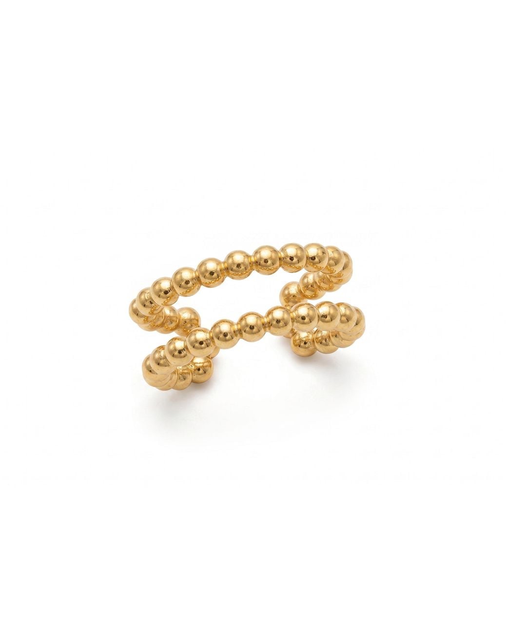 Zahav Jewelry Black 14K Solid Double Row Beaded Ear Cuff