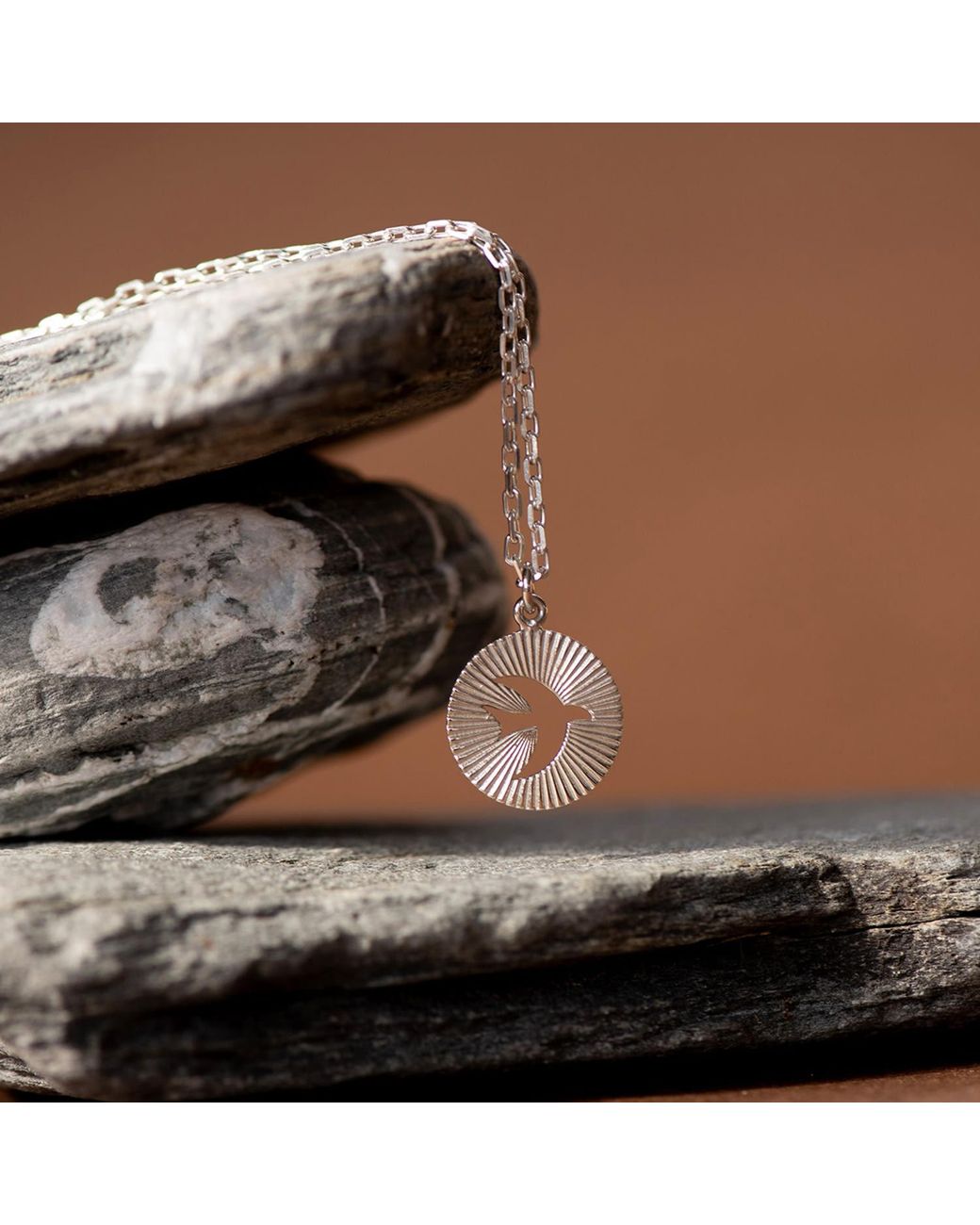 Zoe & Morgan Metallic Moonbird Necklace