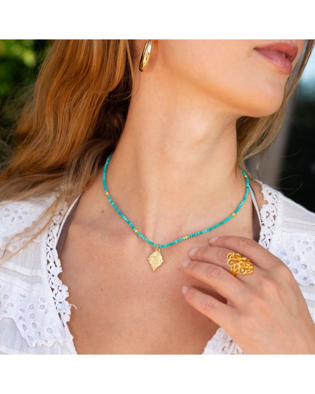 Seven Saints Metallic Leo Gemstone Choker Necklace, Peridot, Rhodium Plated