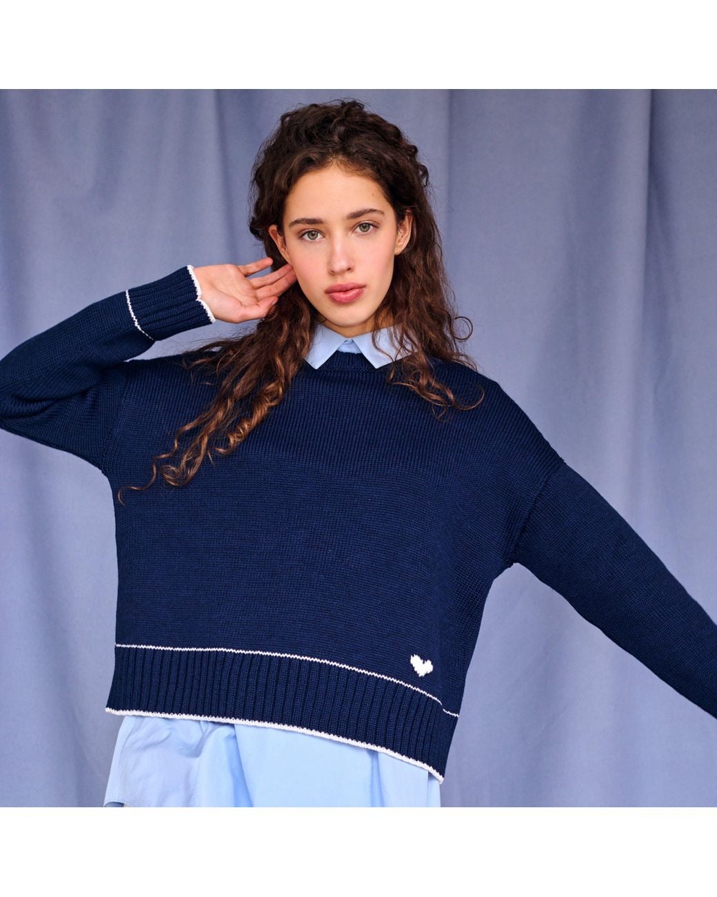 Gigi Knitwear Blue Lara Charm Sweater