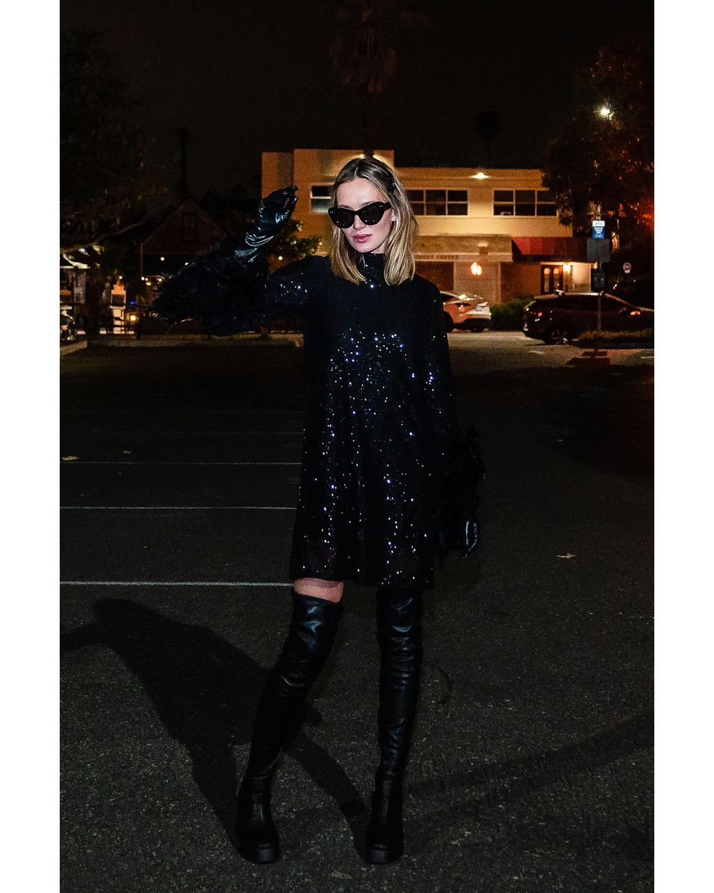 Jennafer Grace Black Time Warp Sequin Mod Mini