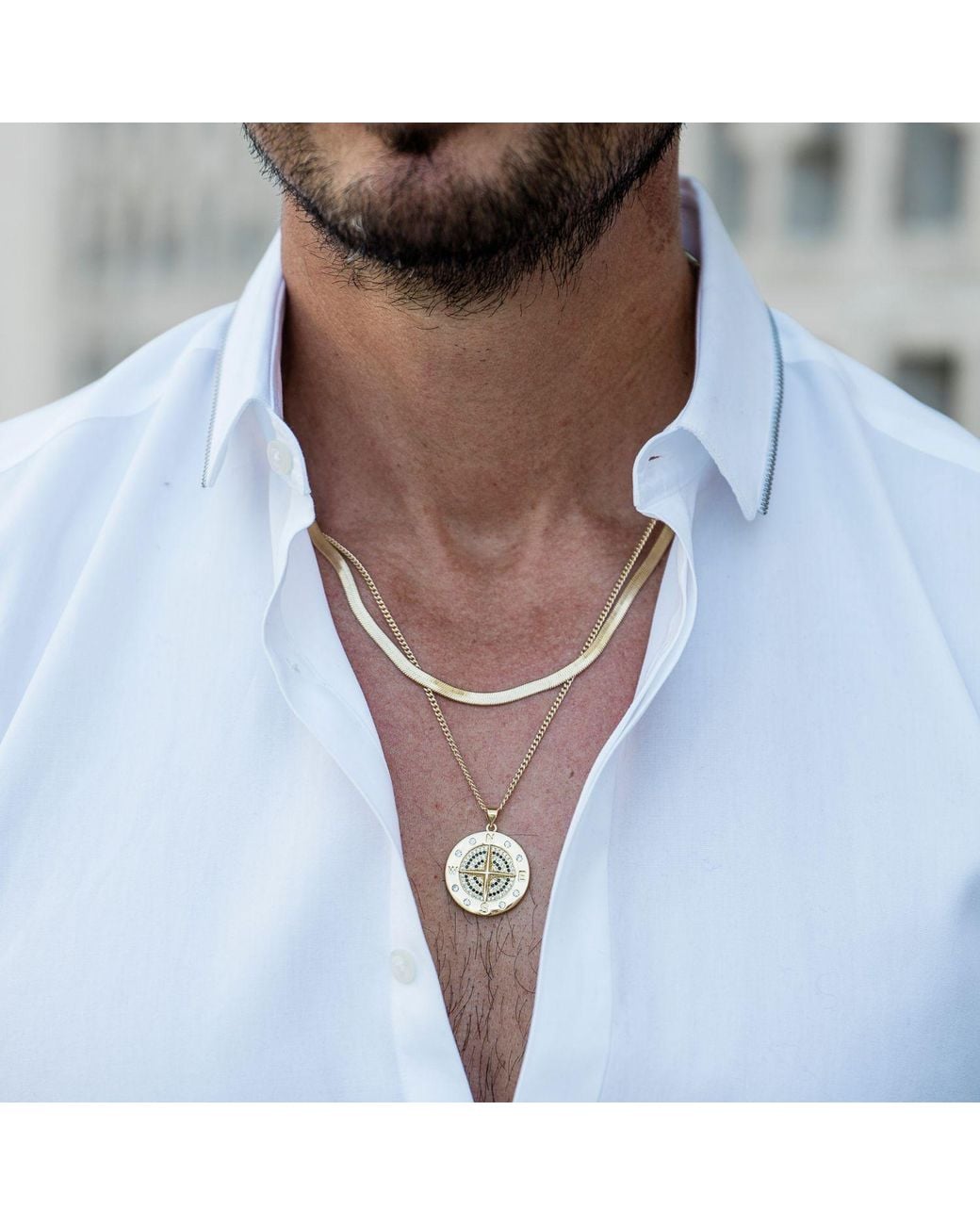 Rachel Nathan Metallic Compass Necklace