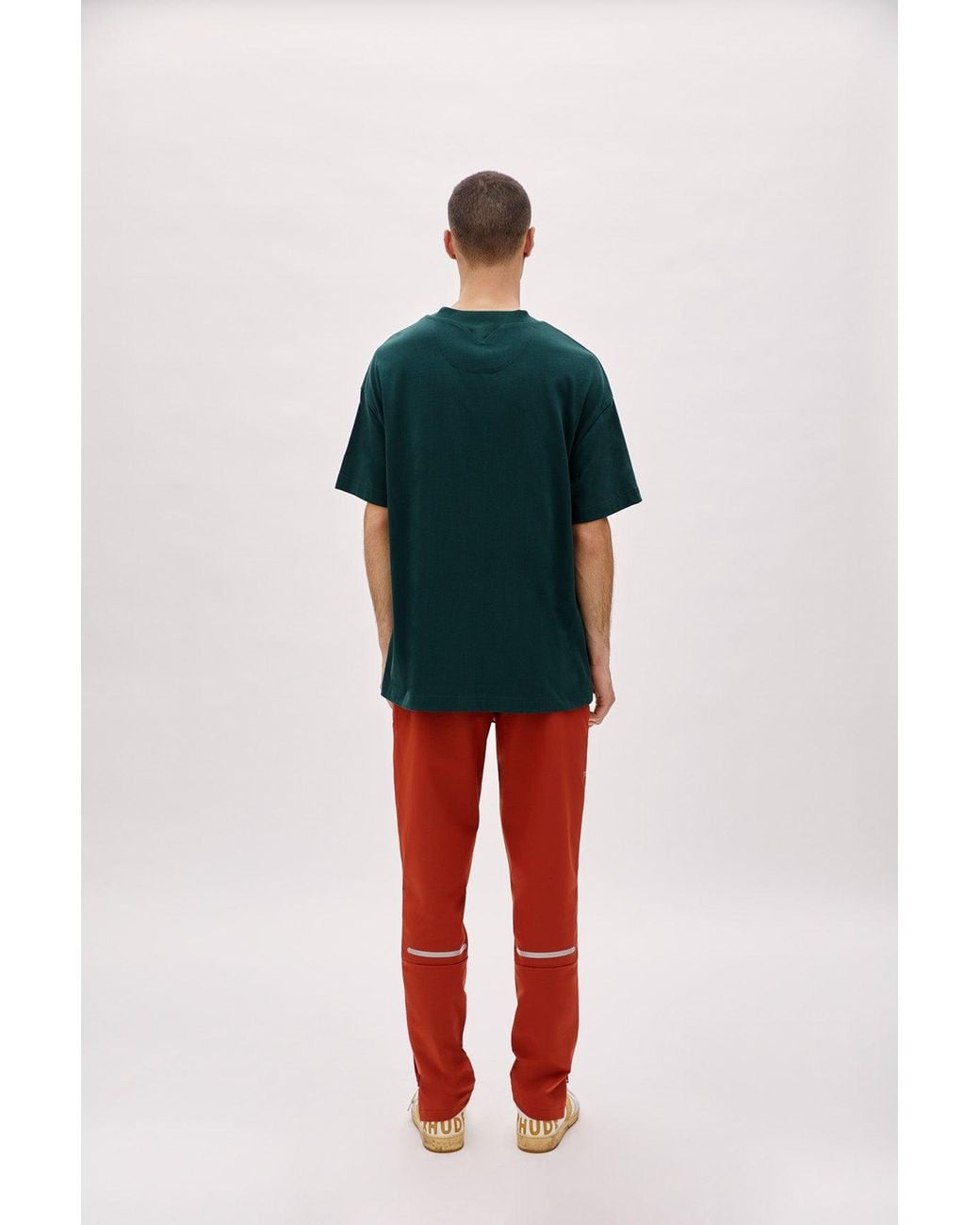 Pcfg Green Oversized Tee With Emboss Detail for men