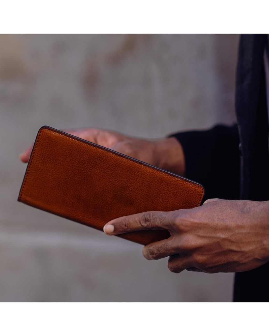 Time Resistance Brown A Coat Wallet for men