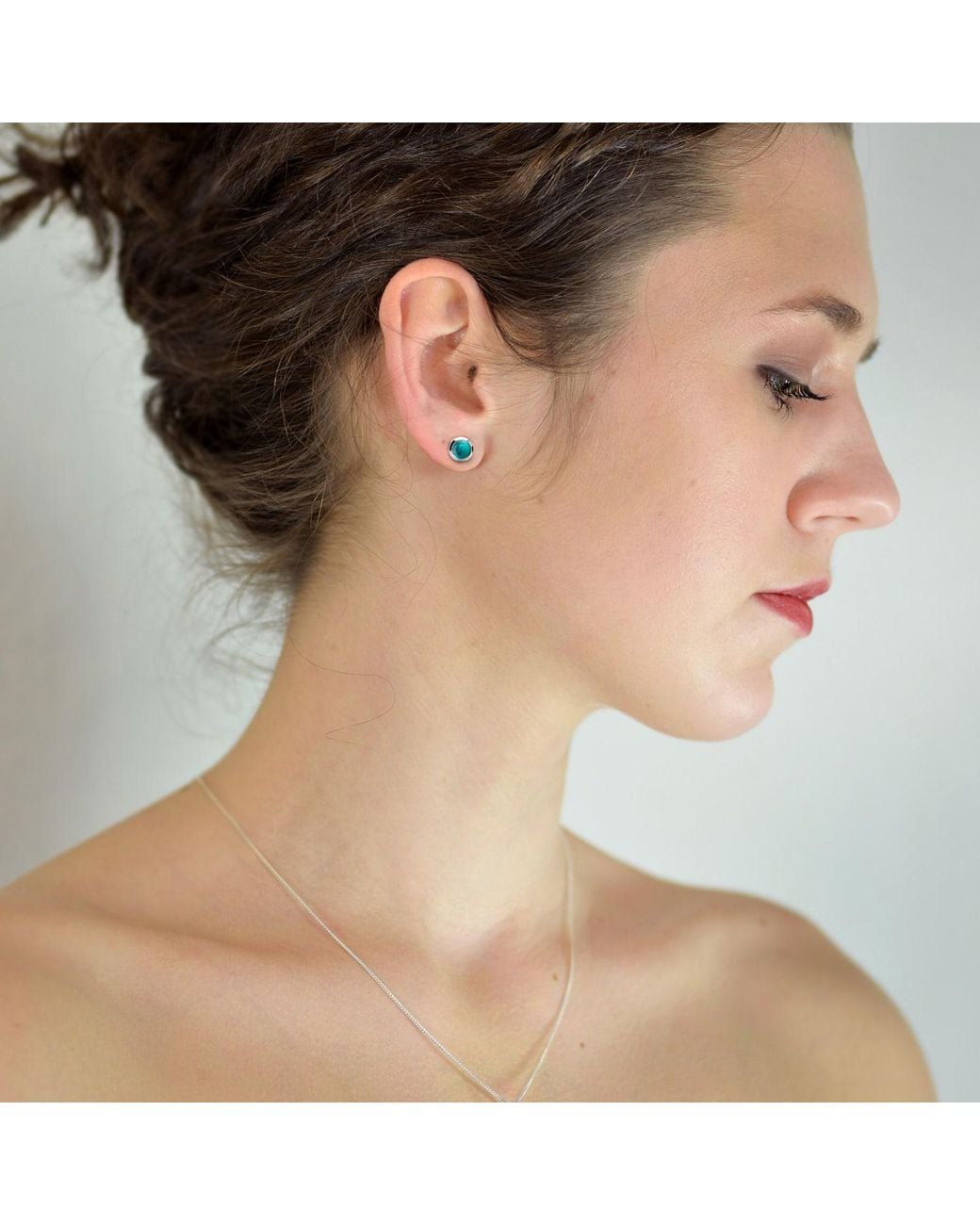 The Jewellery Store London Blue Round Studs