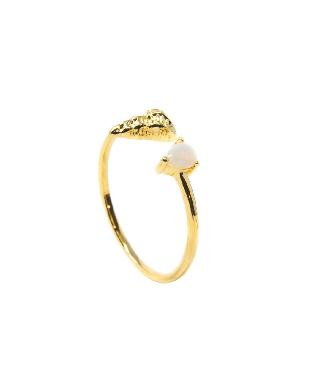 NASI SILVER Metallic Shell Sedef Ring- Opal