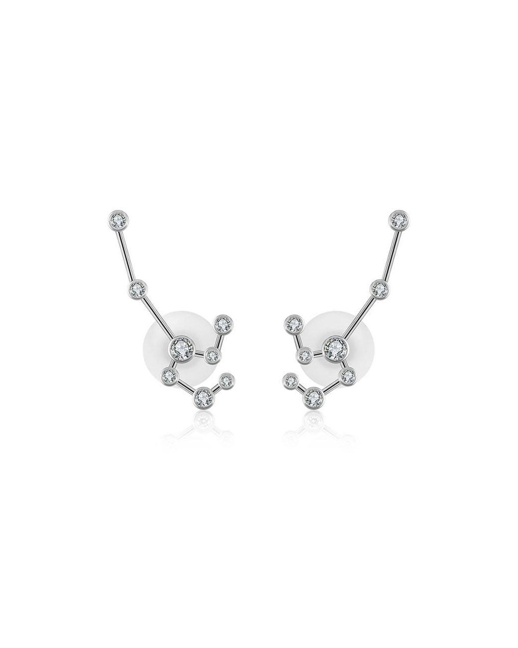 Genevieve Collection Metallic Leo Zodiac Constellation Earring 18K & Diamond