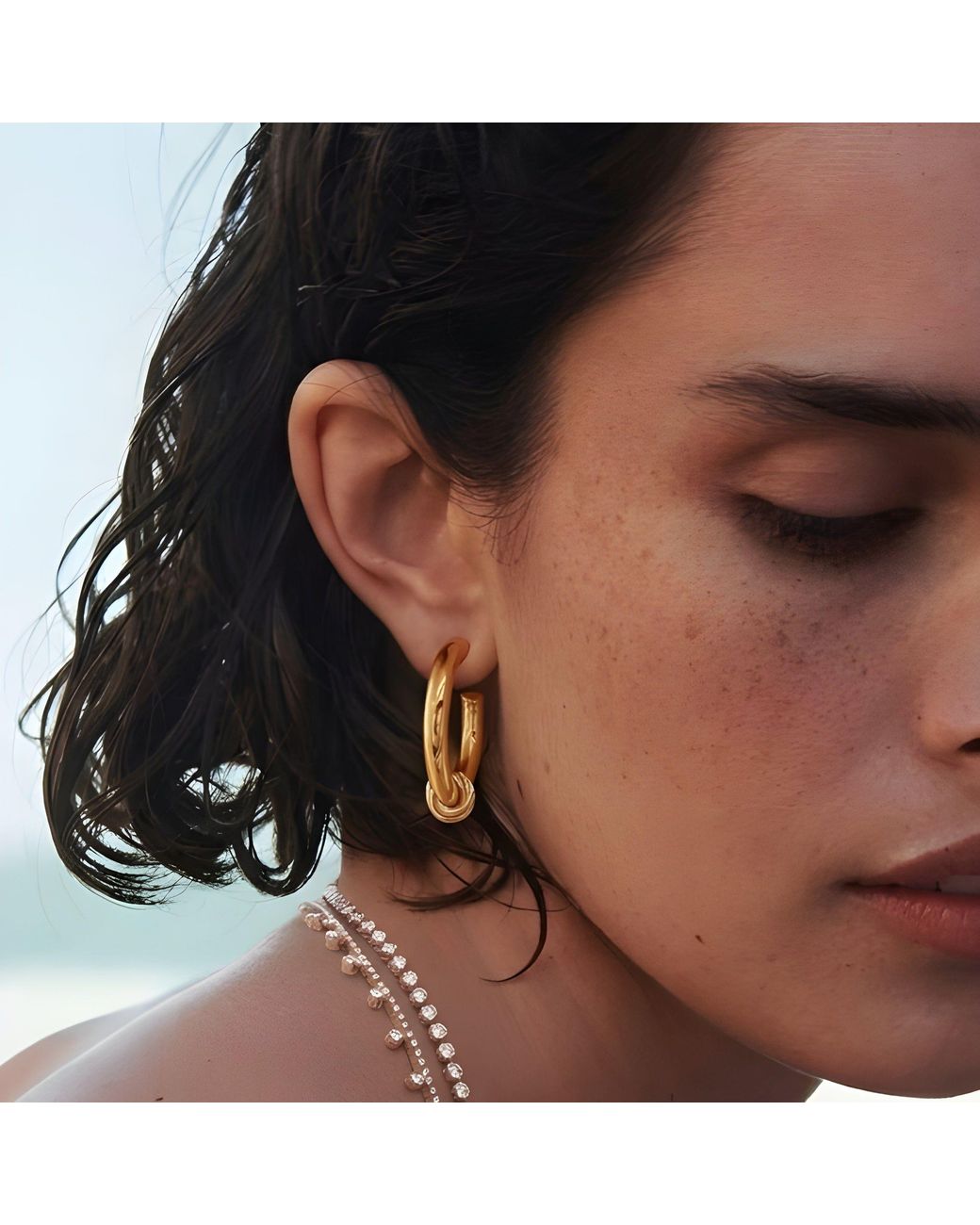 With Love Darling Metallic Knot Hoop Earrings