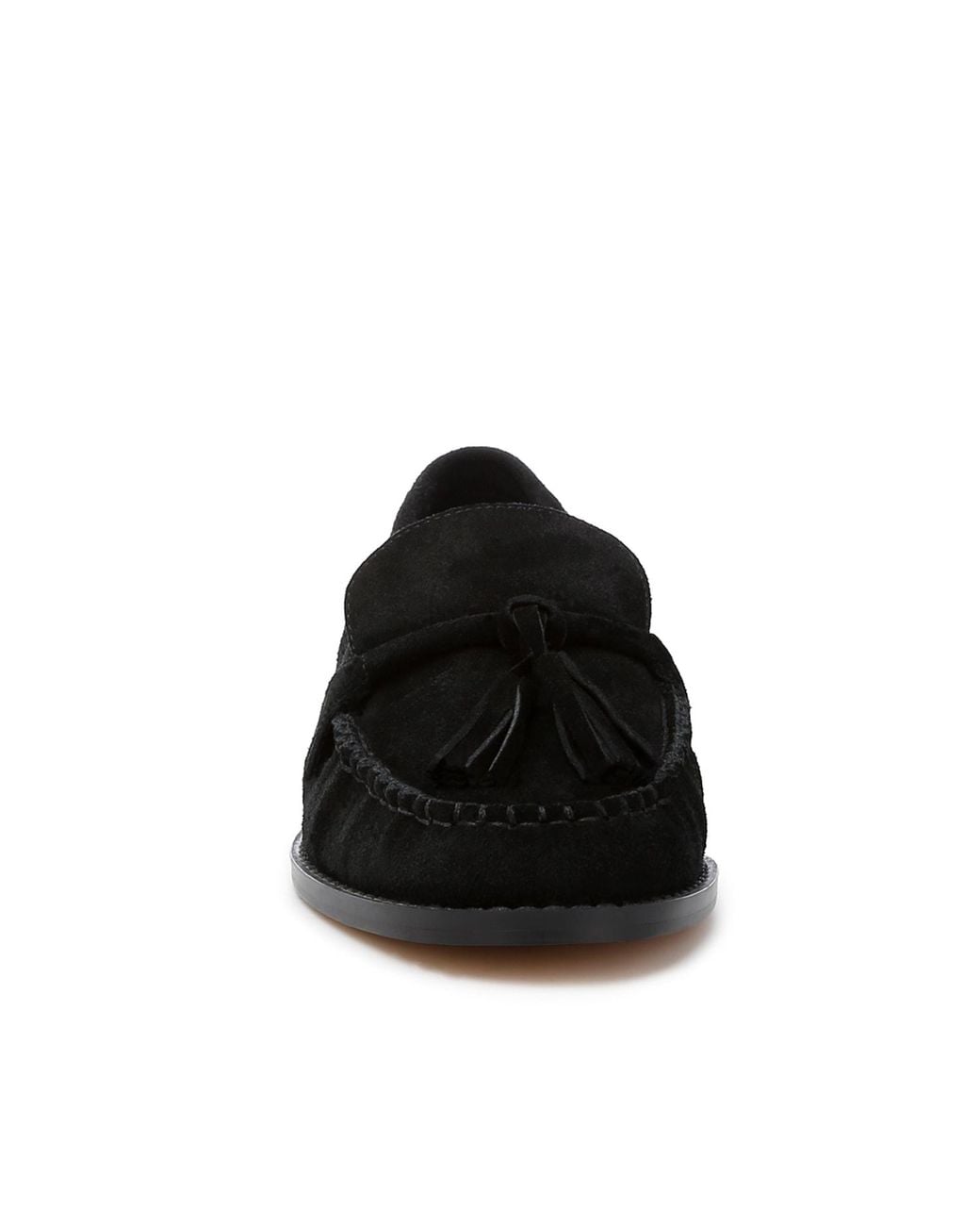 Rag & Co Black Rhone Tassels Detail Genuine Suede Loafers