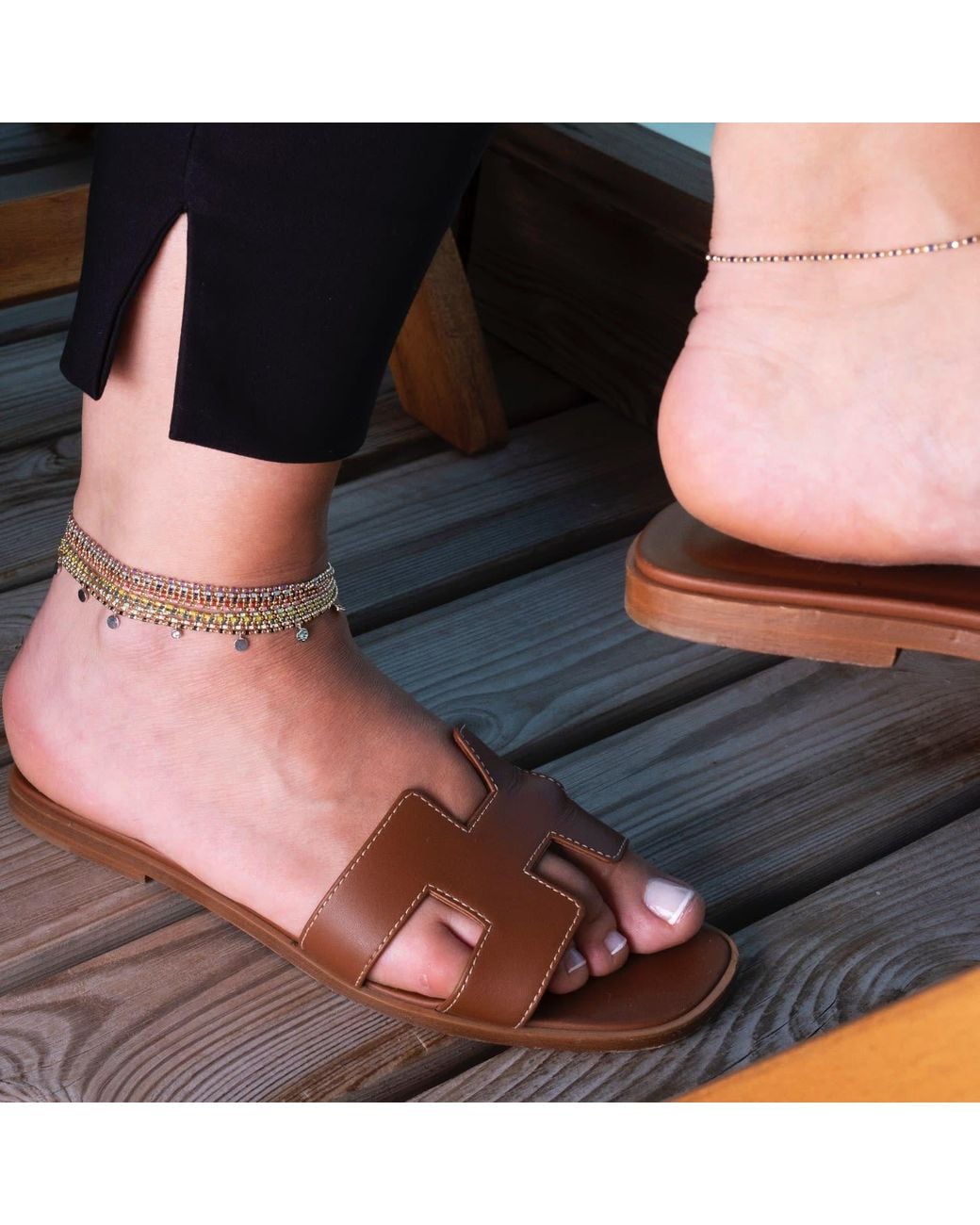 Ecce | Artisan Diamonds Metallic 14K Solid Enamelled Candy Crush Anklet