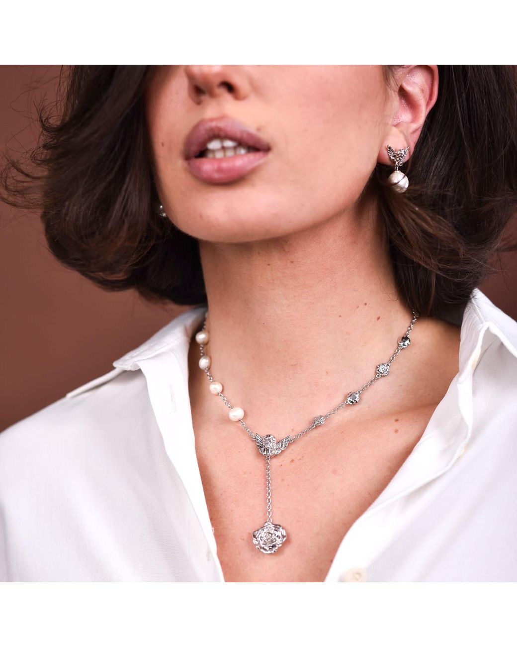 Ogé Jewelry Brown Devotion Pearl Drop Necklace – Intentional Jewelry For Self-Love