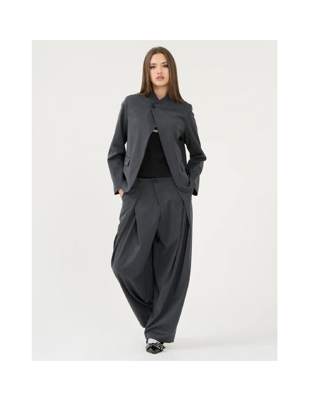 Win Out Gray Uncoventional Suit Blazer Wm for men