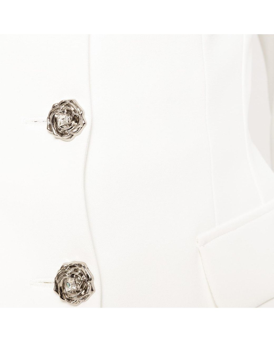 Nissa White Fitted Suit Jacket