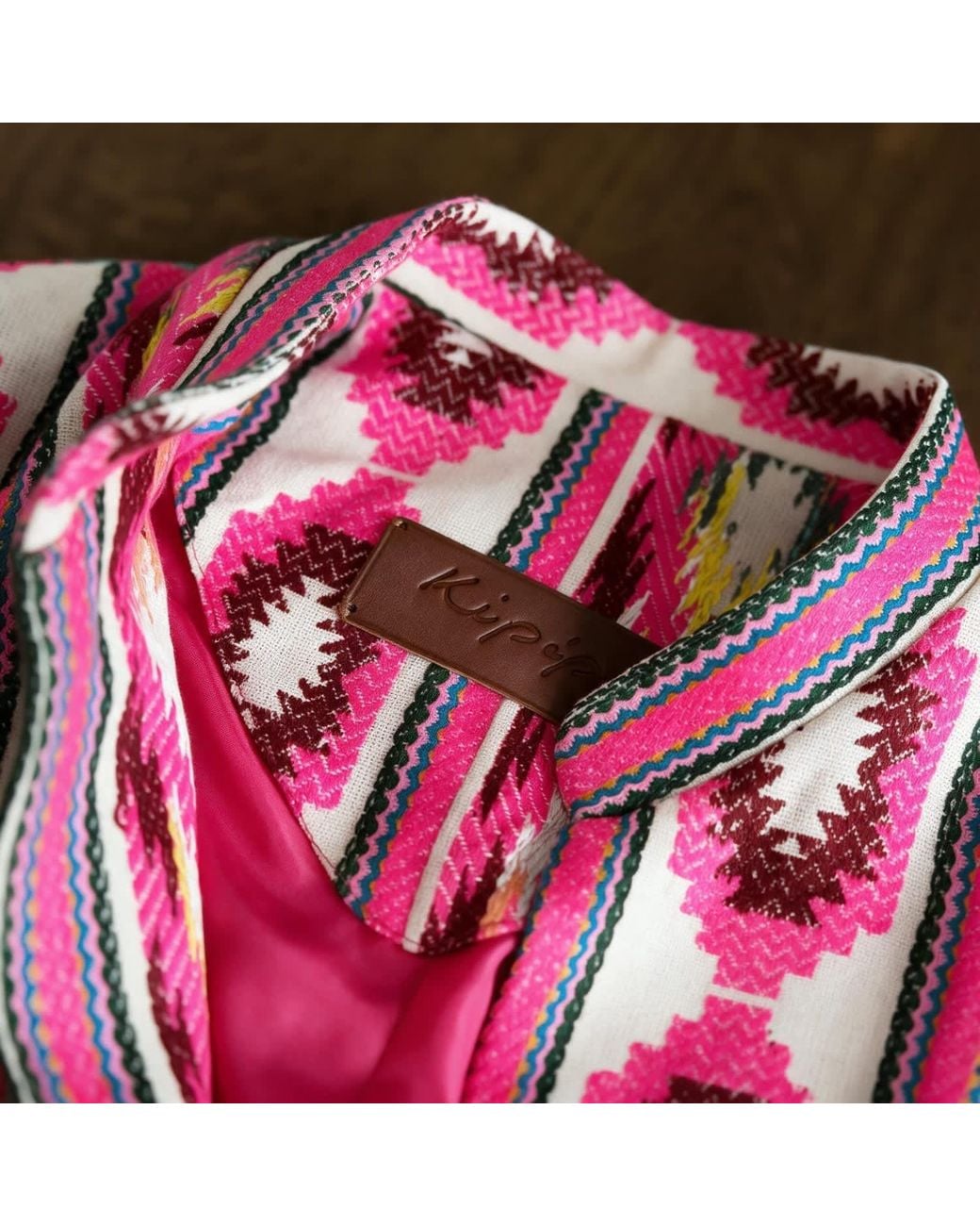 Kipépéo Pink Sorayya Jajim Fringe-Cuff Short Jacket