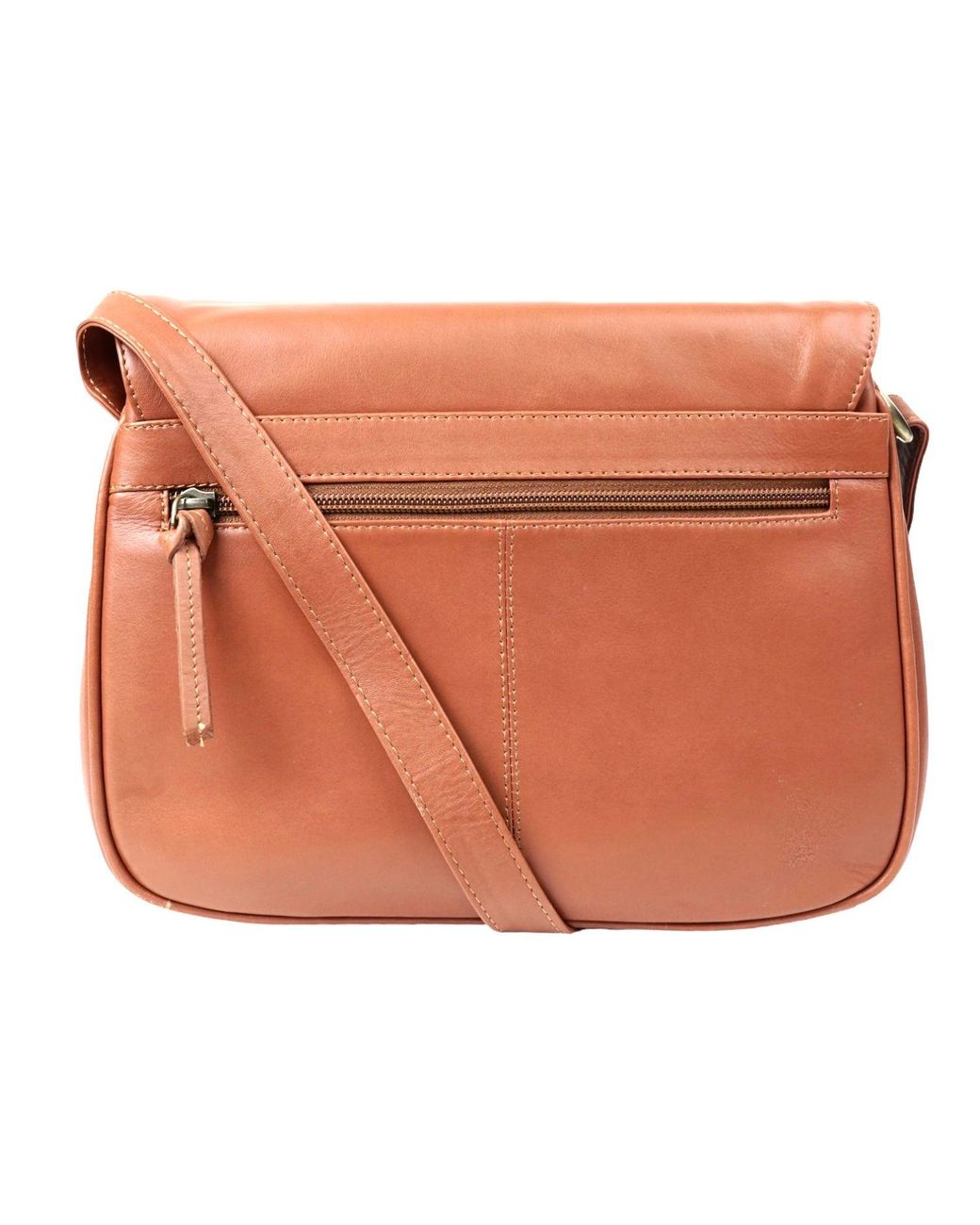 Lloyd Baker Brown Nahan Flap-Over Leather Crossbody Bag