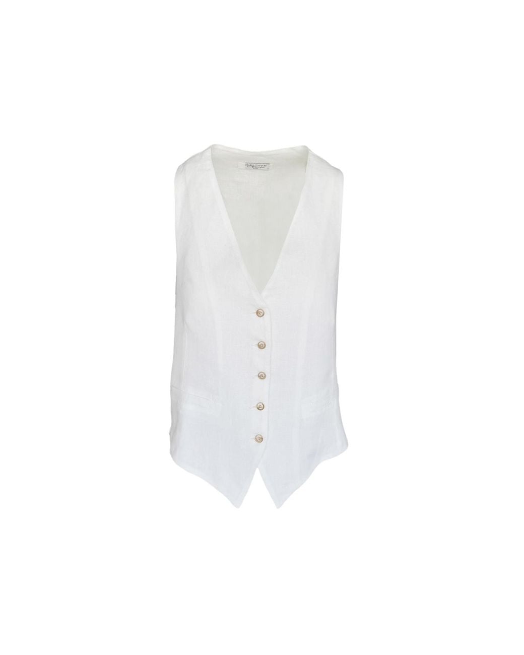 Haris Cotton White Linen Vest