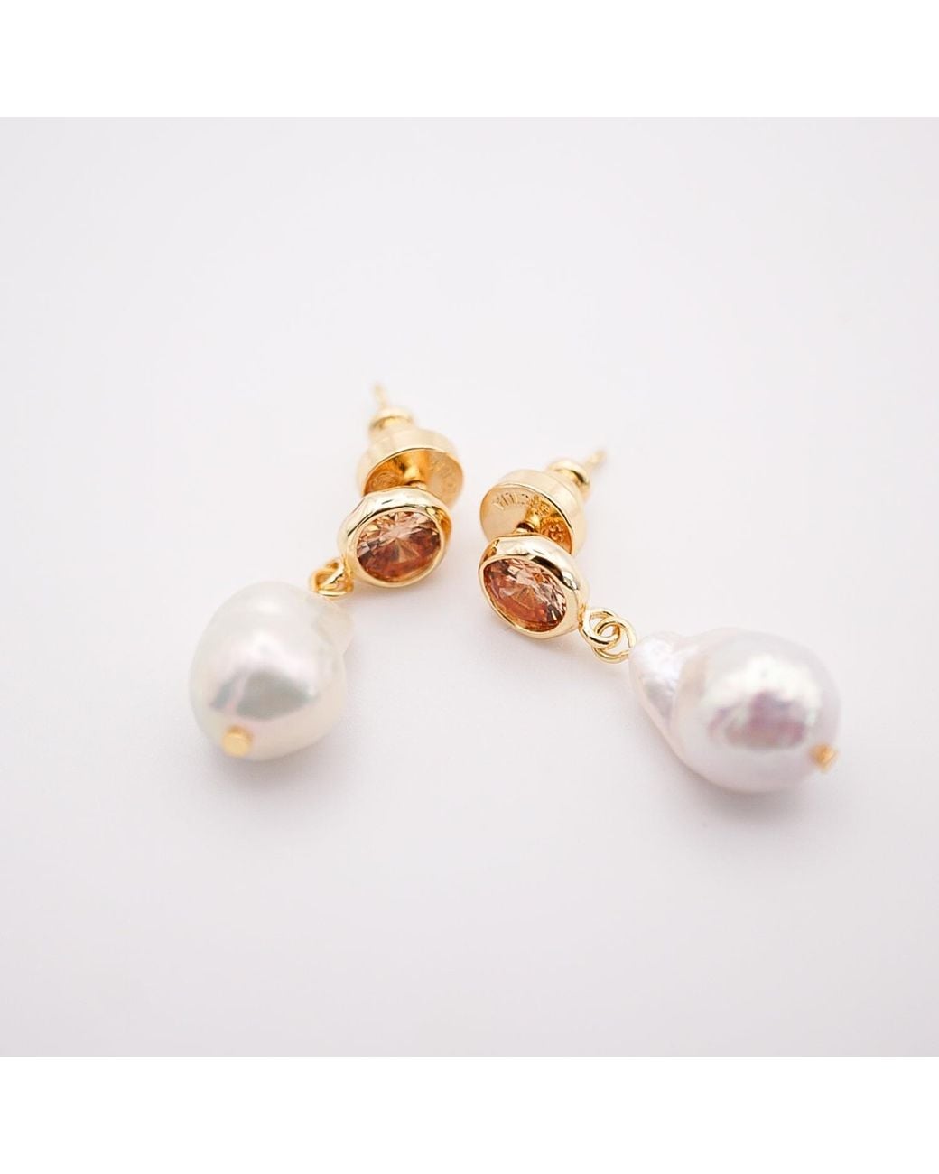 Miss Cecilia Metallic Faye Baroque Pearl Earrings