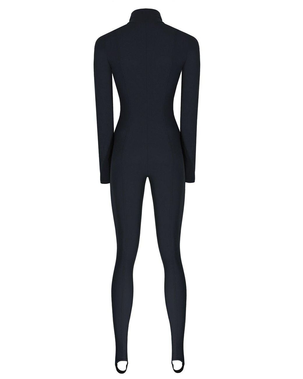 No'design Blue Zip-Up Elastic Hem Jumpsuit
