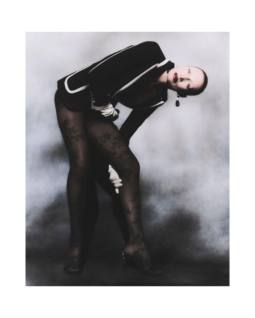 The Extreme Collection Black Blazer With Contrast Piping Laurent