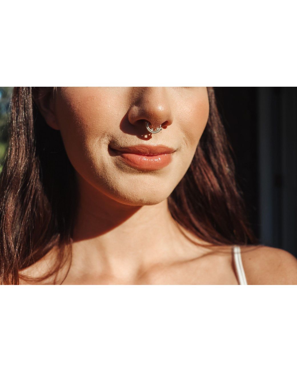 Zahav Jewelry Metallic 10K Solid 18G Beaded Cluster Clicker Hoop