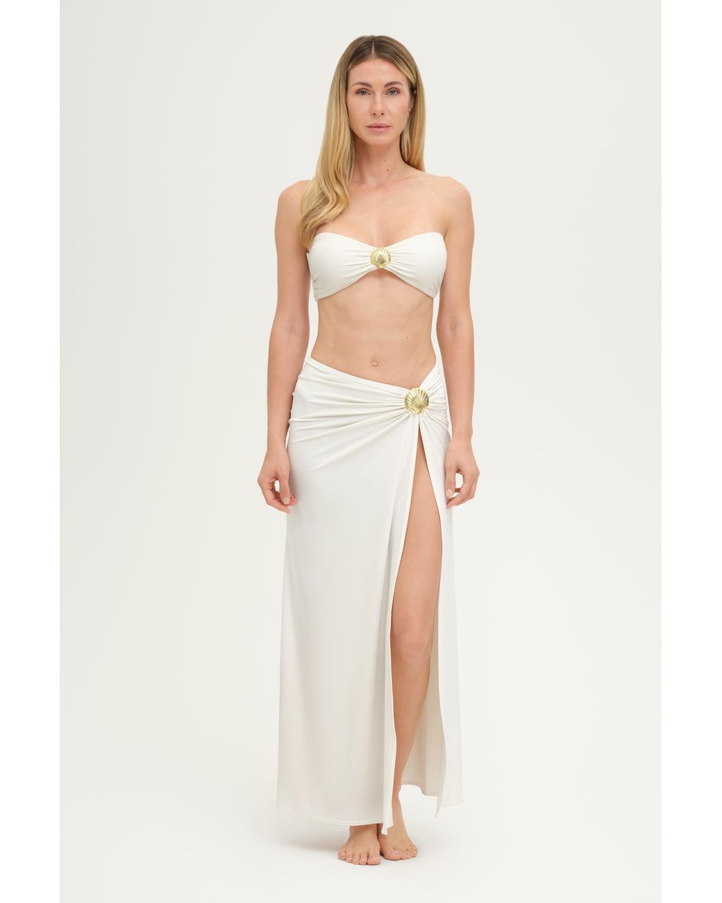 Adriana Pappas Designs White Luna Skirt Oatmilk