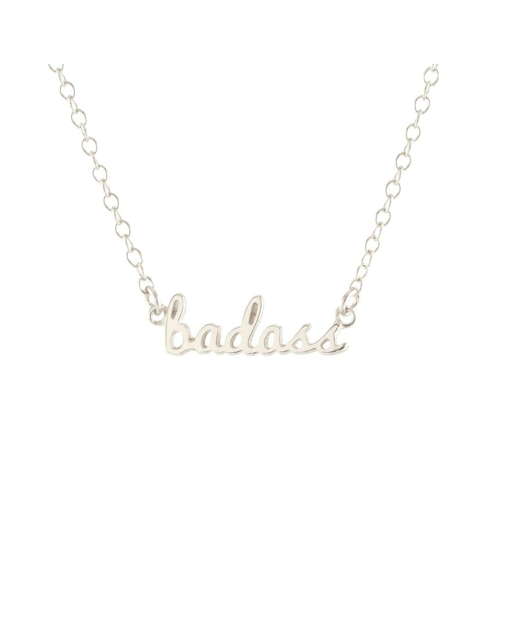 Kris Nations Metallic Badass Charm Necklace Sterling