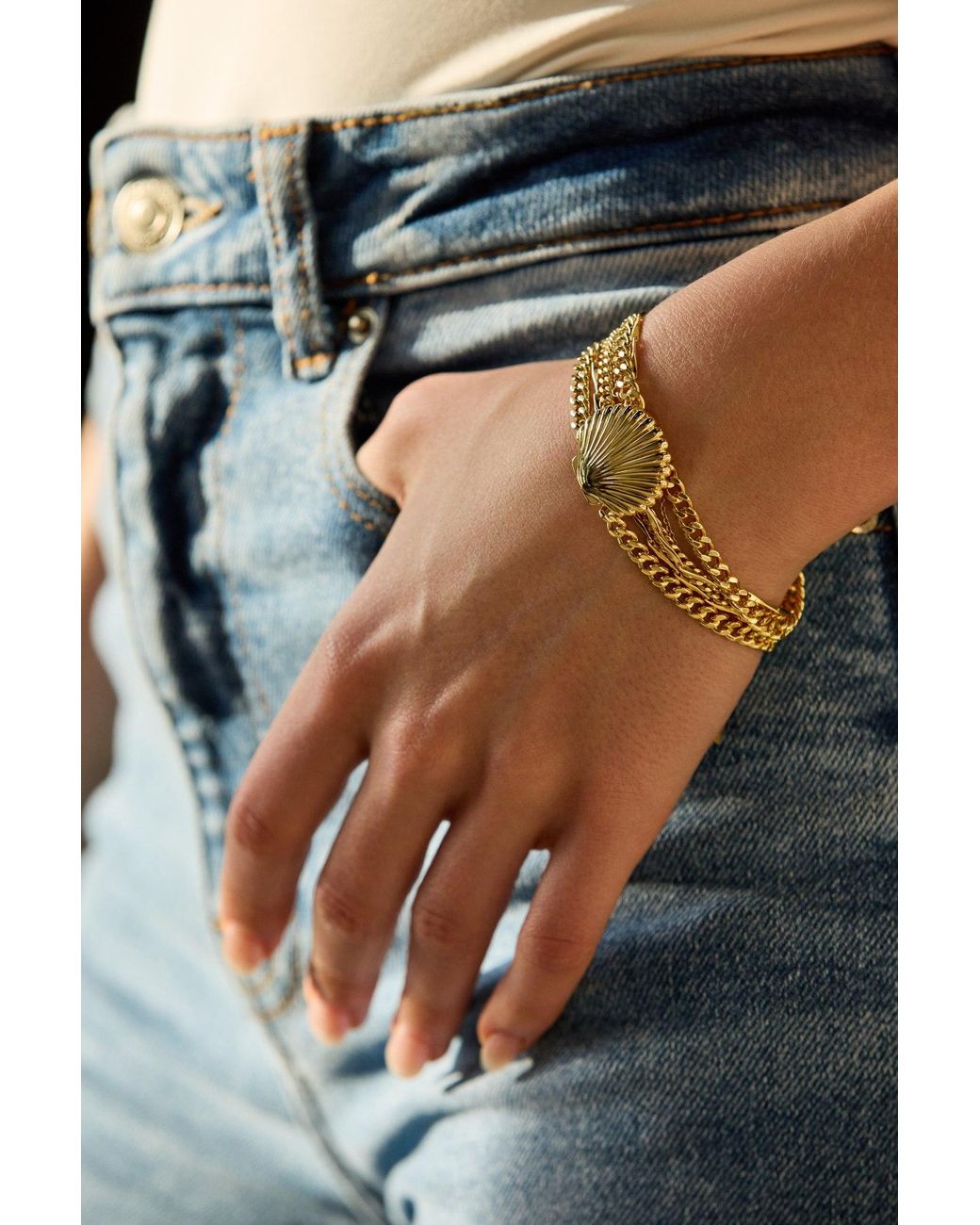 Adriana Pappas Designs Metallic Scallop Shell Bracelet
