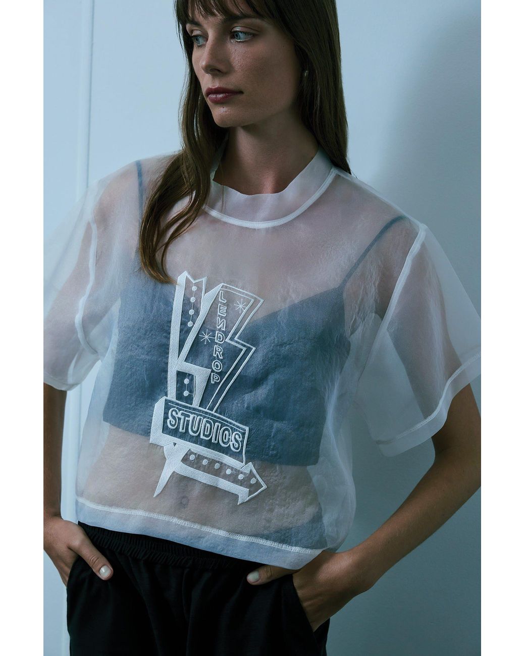 Lendrop Studios White Acacia Organza T-Shirt