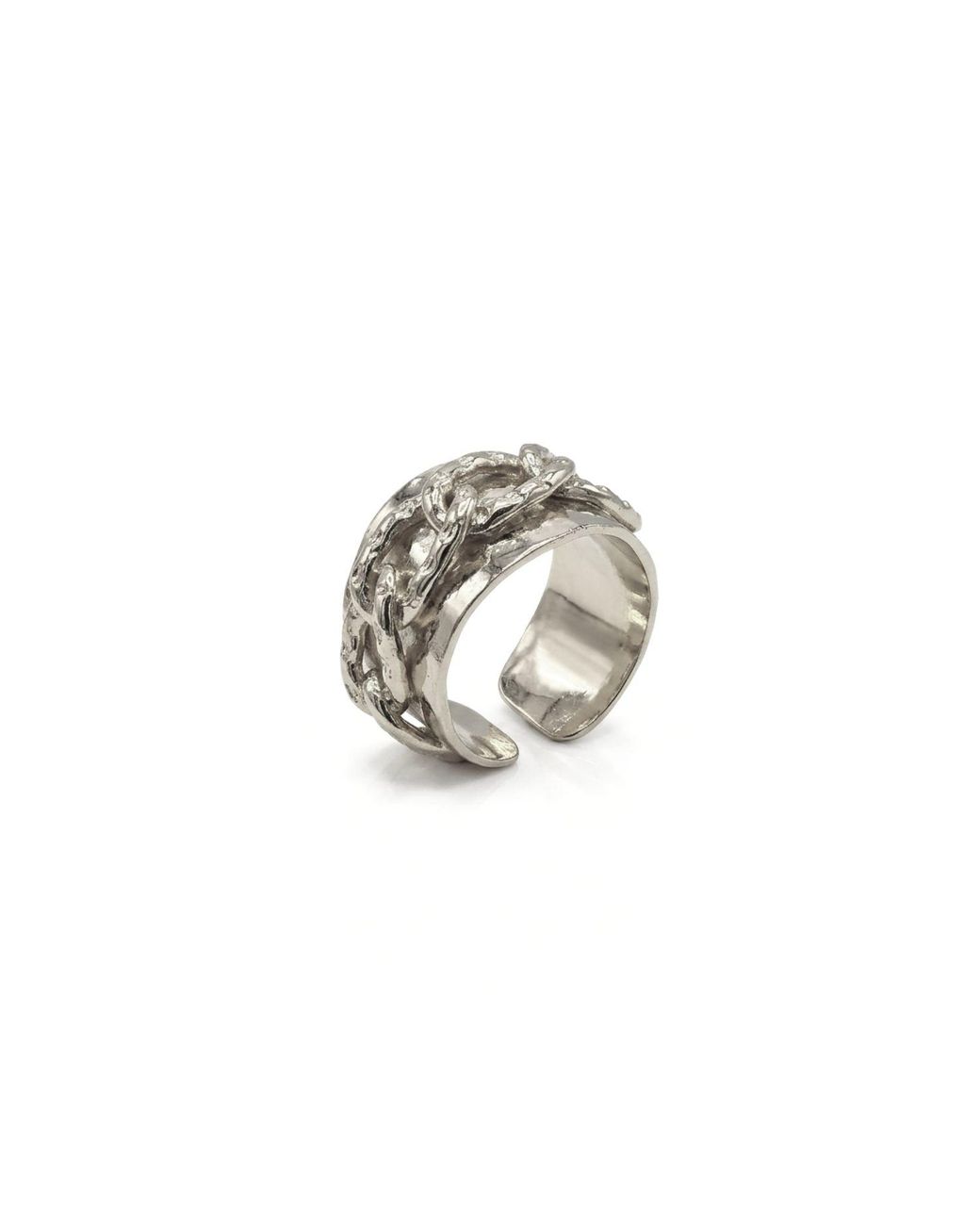 Jaredjamin White Charlie Chain Ring for men