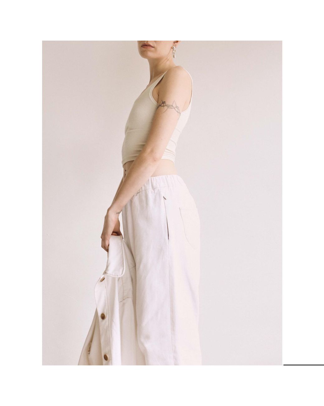 Heidi Stutt White Straight-Leg Cotton-Canvas Trousers