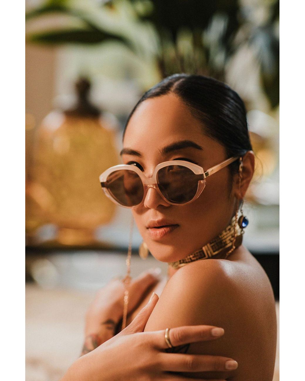 We the Stars Brown Eye Of Horus Sunglasses