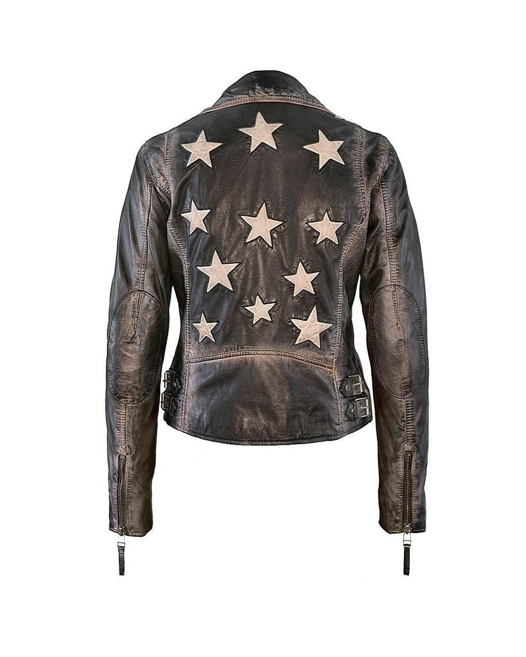 Mauritius Black Star Lambskin Leather Jacket Christy Vintage