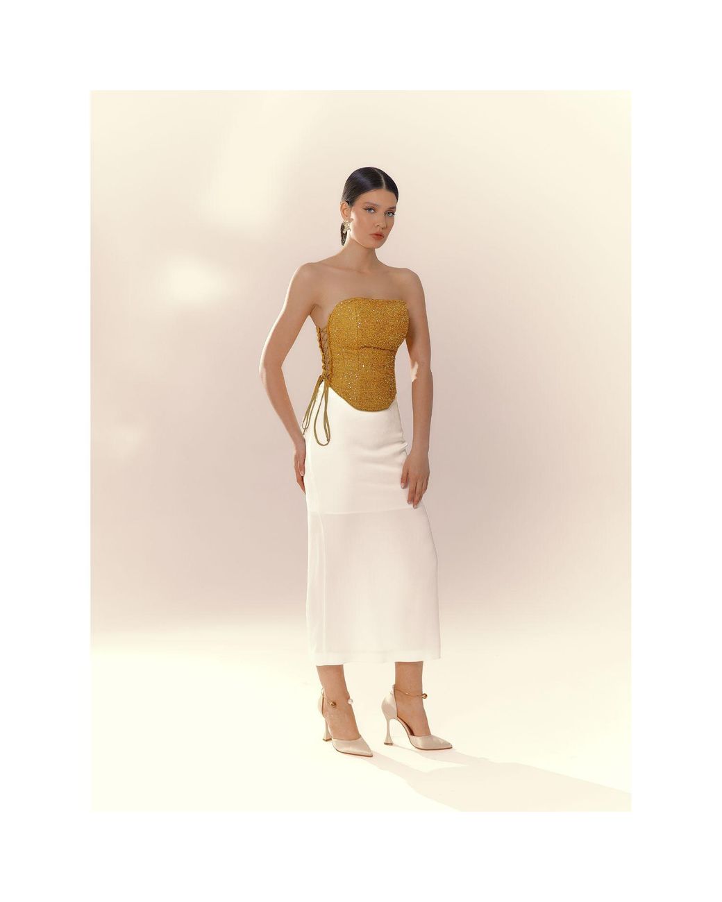 Elsava Metallic Lina Sequin Corset