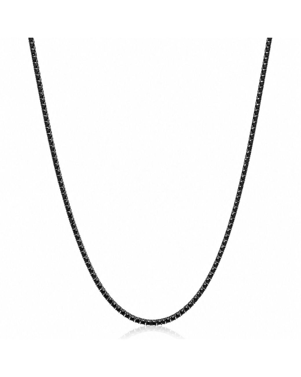 Nialaya Metallic Mini Tennis Necklace for men