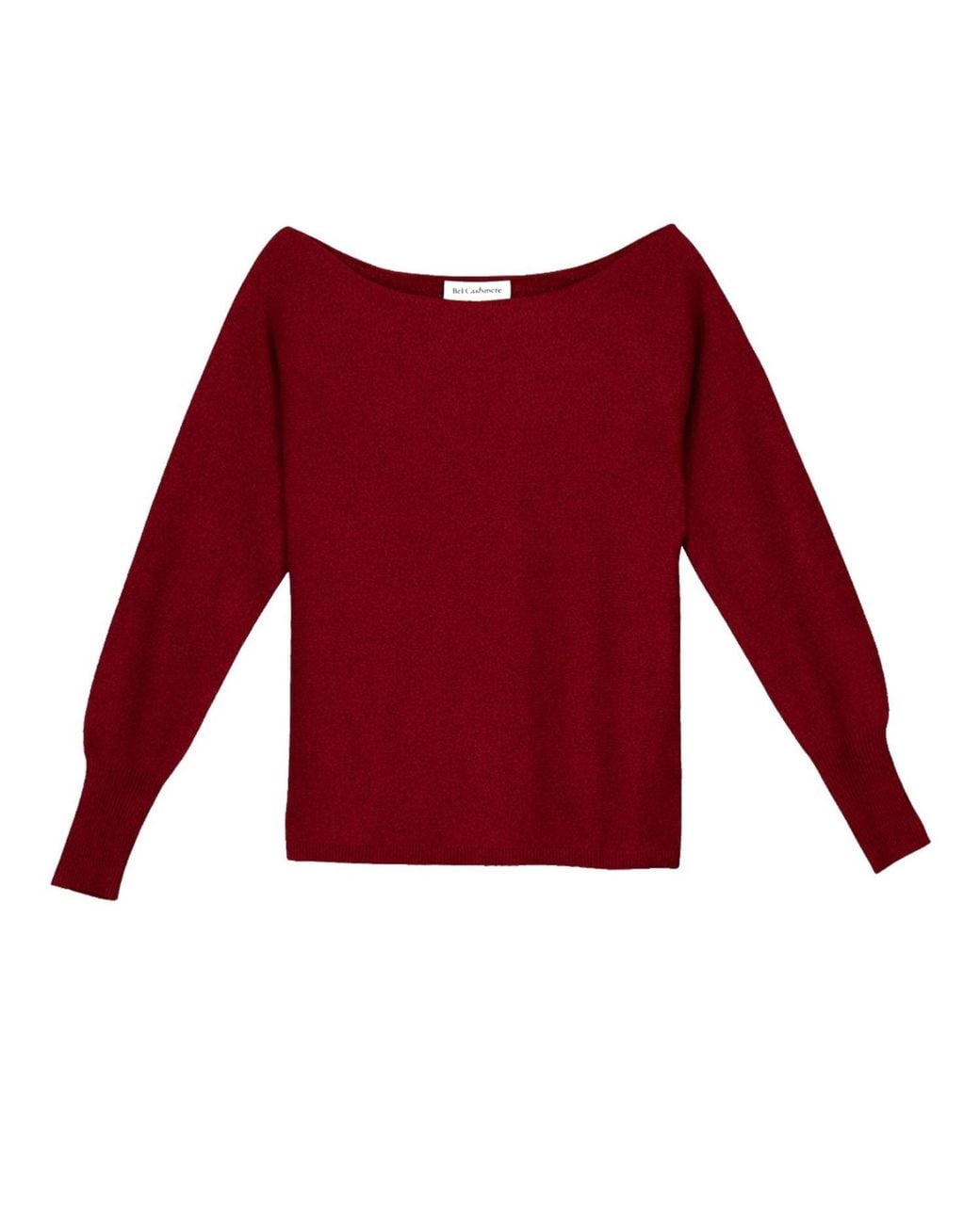 Bel Cashmere Red Claudia Cashmere Sweater Burgundy