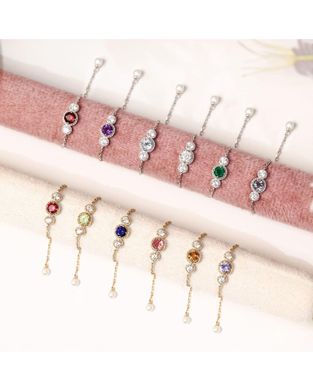 Azura Jewelry New York Metallic Birthstone Chain Ring Vermeil