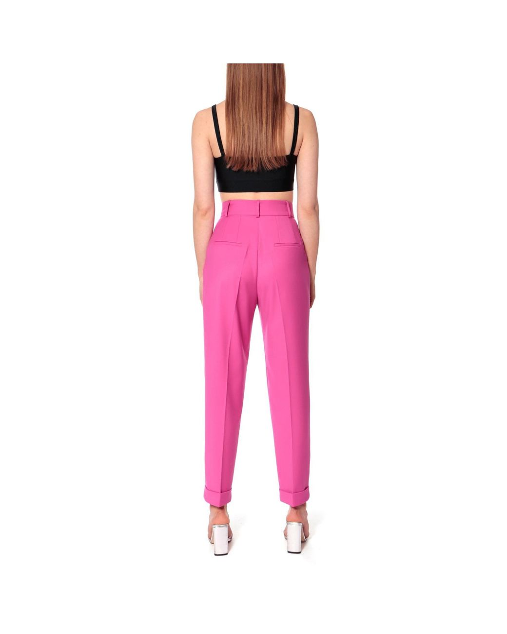 AGGI by HALEWSKI Pink Kelly Very Berry Tailored Trousers With Cuffs