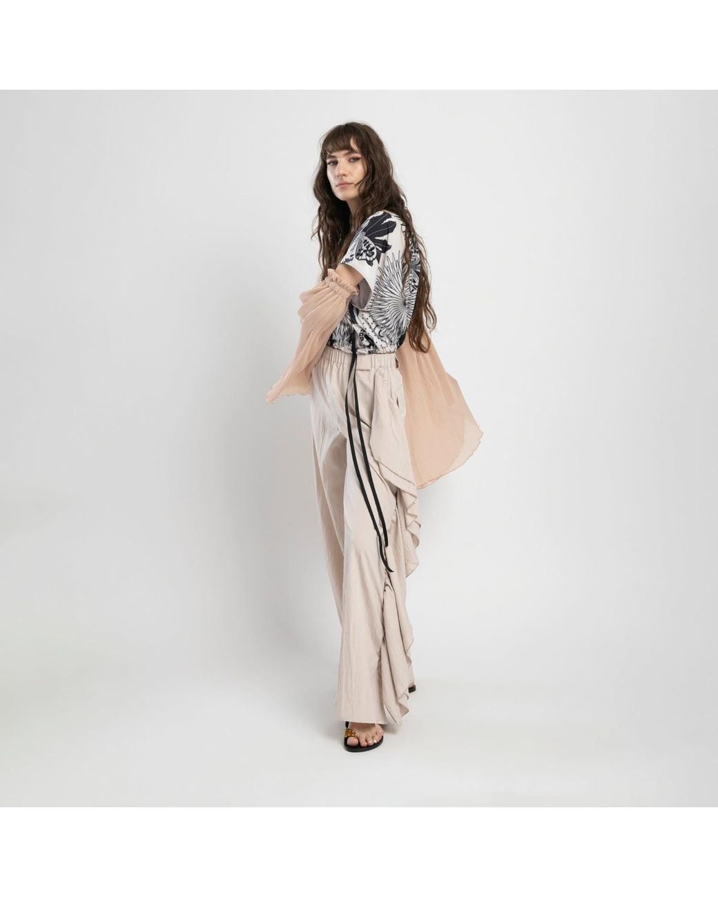 ARTISTA Black Neutrals Epic Puffy Sleeve Top