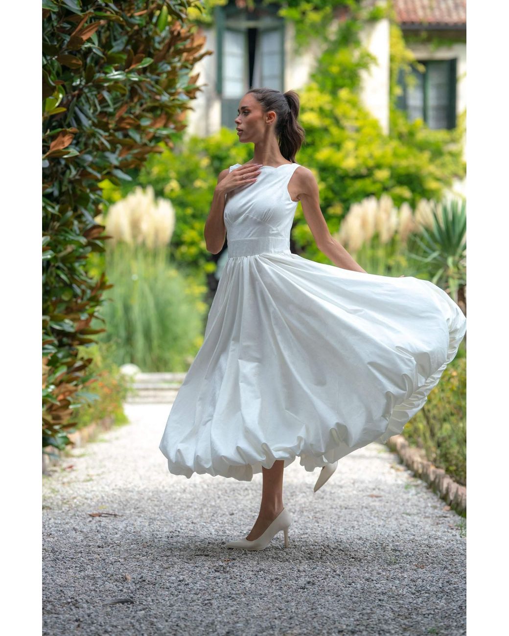 Sofia Tsereteli White Flair Ballgown