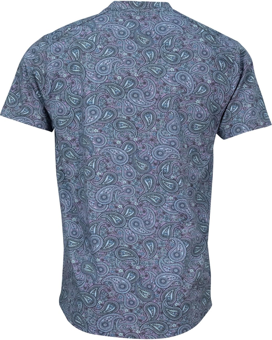 Lords of Harlech Blue Maze Trippy Paisley V-Neck Tee for men