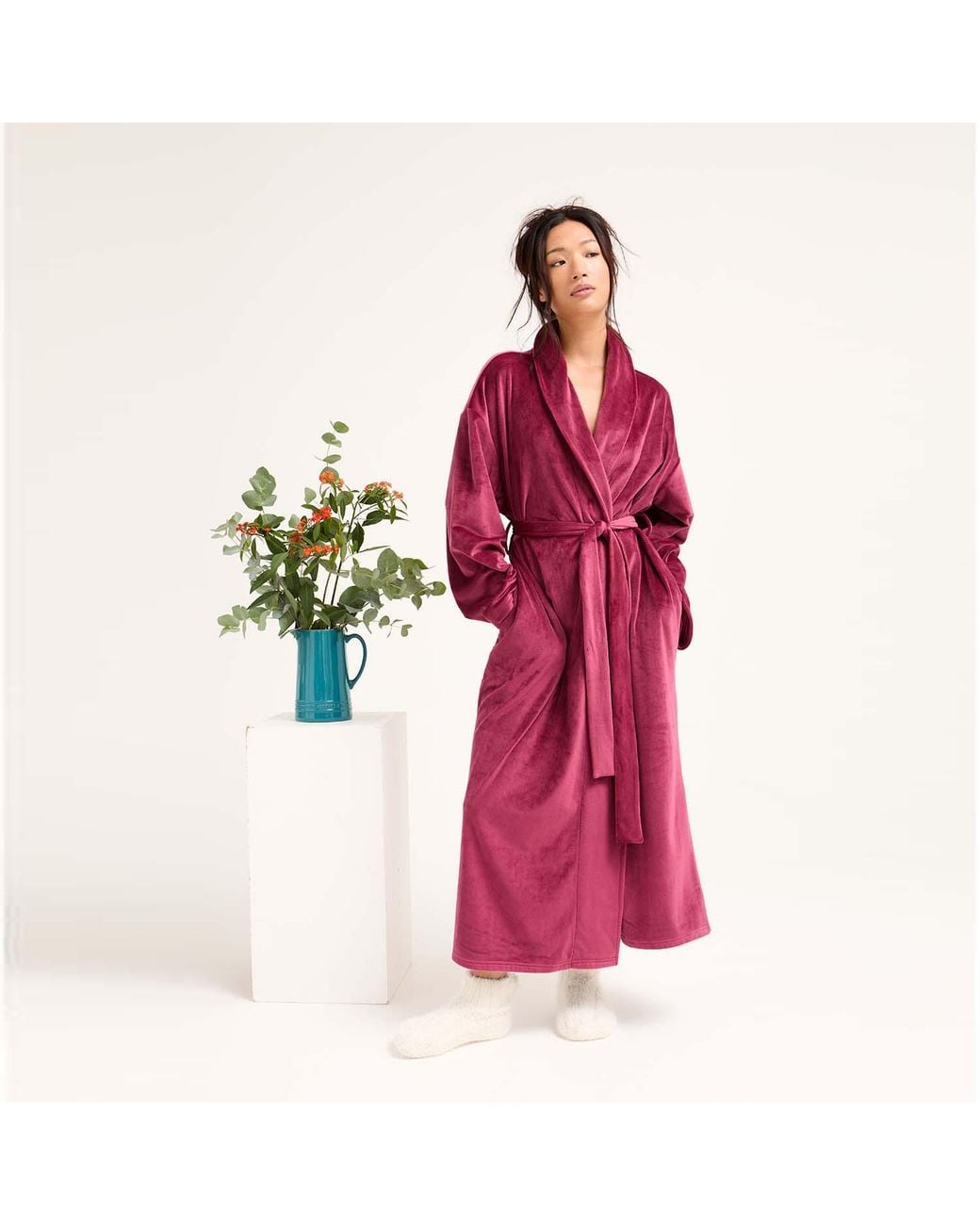 Pretty You London Purple Velour Longline Robe