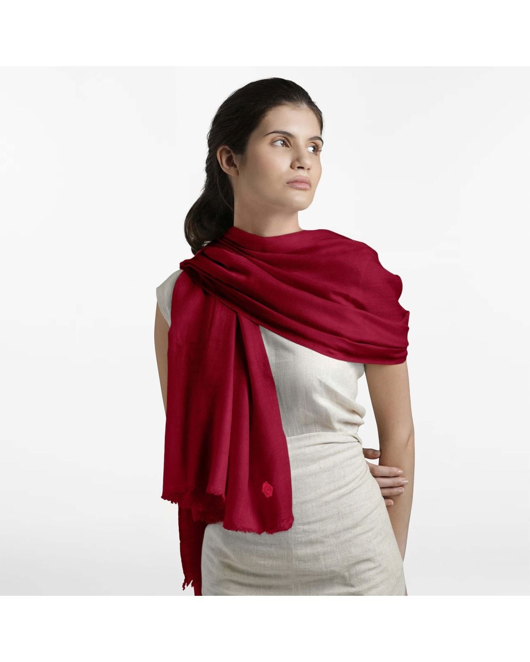 Pink Maharani Cashmere Burgundy Stole – Incredible Colors