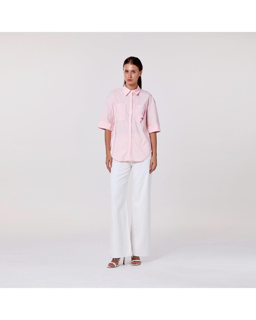 Smart and Joy Pink Stretch Cotton Shirt