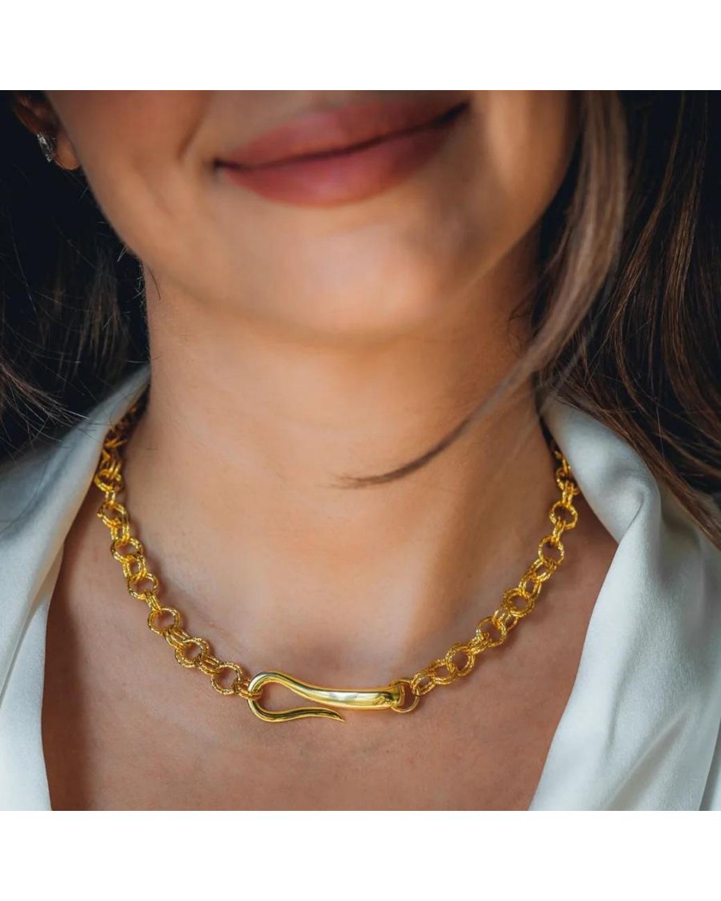 LINYA JEWELLERY Metallic Link Chain Necklace