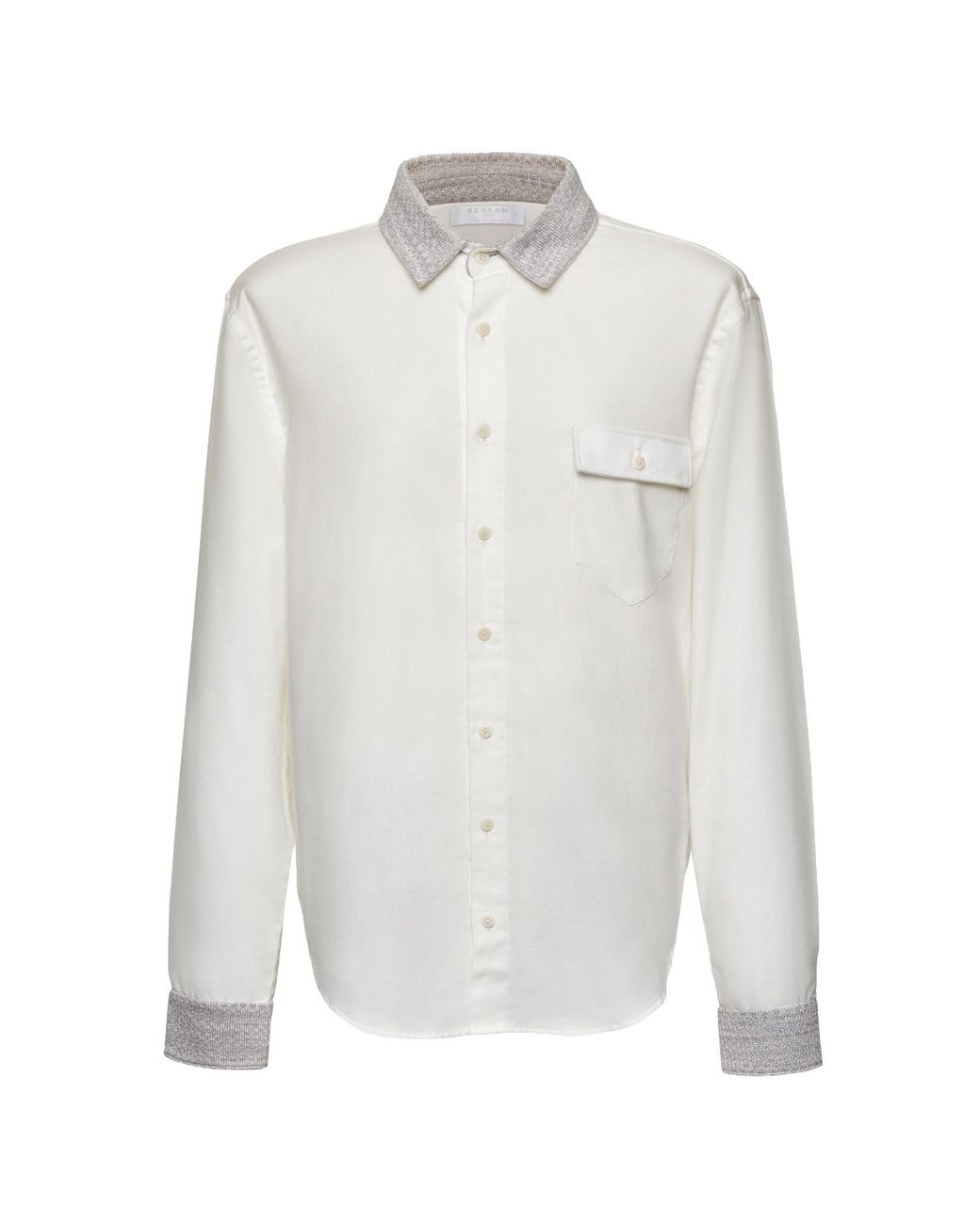 SEREN LONDON White Knit Collar Shirt for men