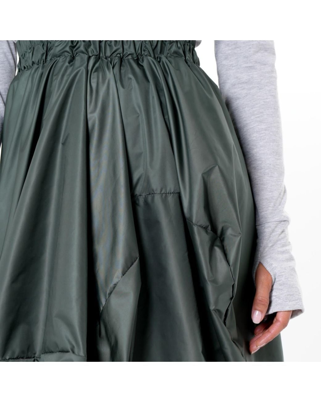 Metamorph Green Draped Balloon Pinafore Dress